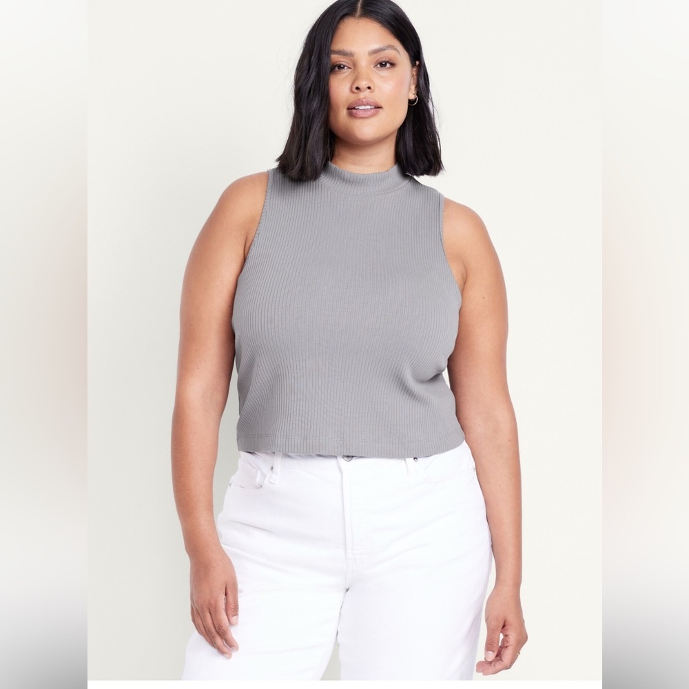 Old Navy XXL cloud storm Gray Sleeveless Ribbed Tank‎ top NWT